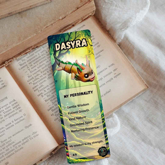 Dragon Bookmark | Dasyra the Forest Dragon, 2x6” | Calgary Printed