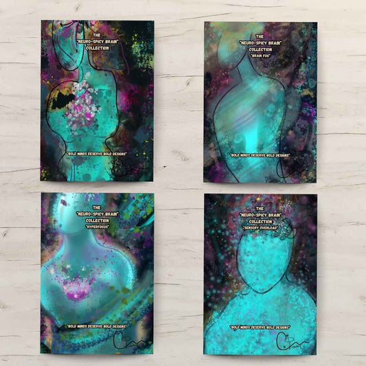 Neuro Spicy Brain Art Postcards | Bold Minds Deserve Bold Designs