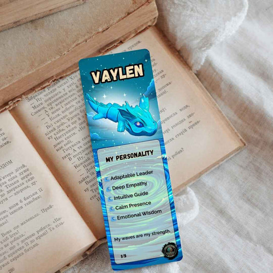 Dragon Bookmark | Vaylen the Sea Dragon, 2x6” | Calgary Printed
