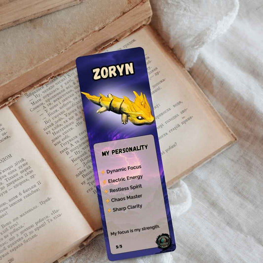 Dragon Bookmark | Zoryn the Thunder Dragon, 2x6” | Calgary Printed