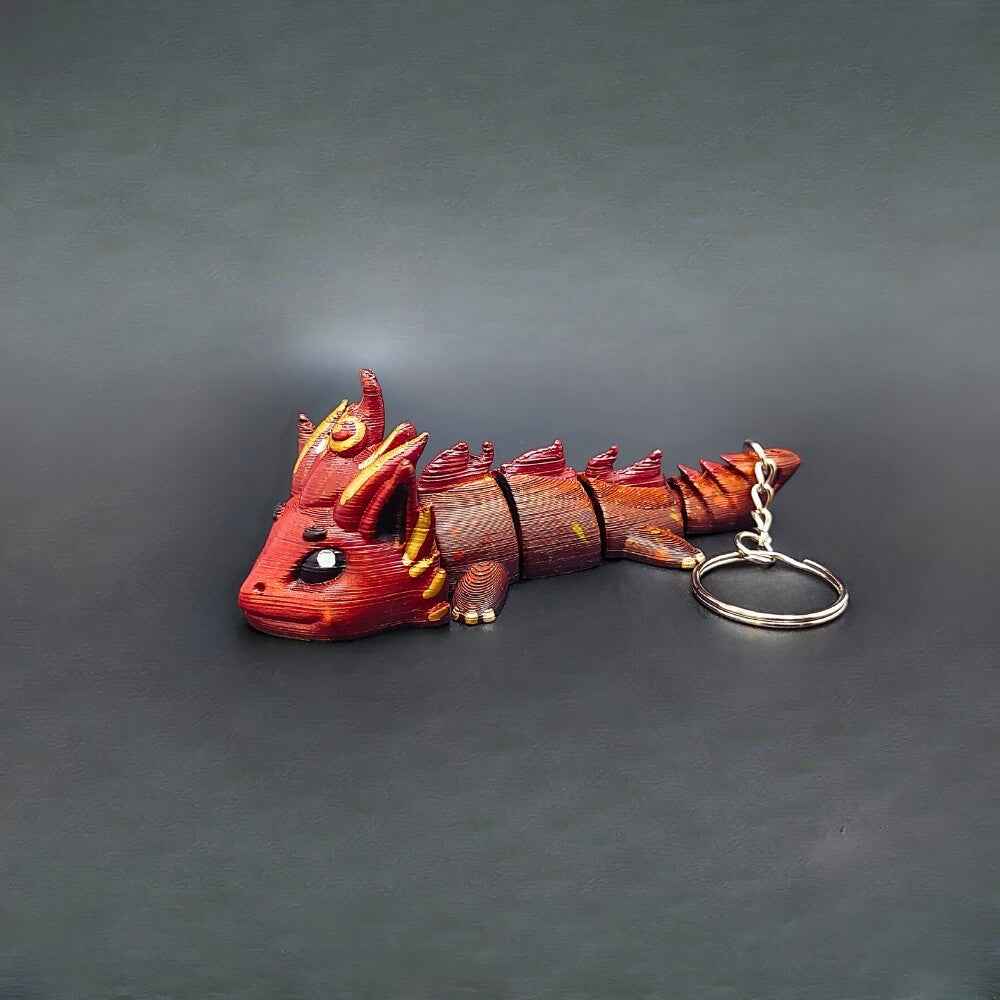 Kaelix Fire Dragon Keychain | Hand-Painted Art Figure