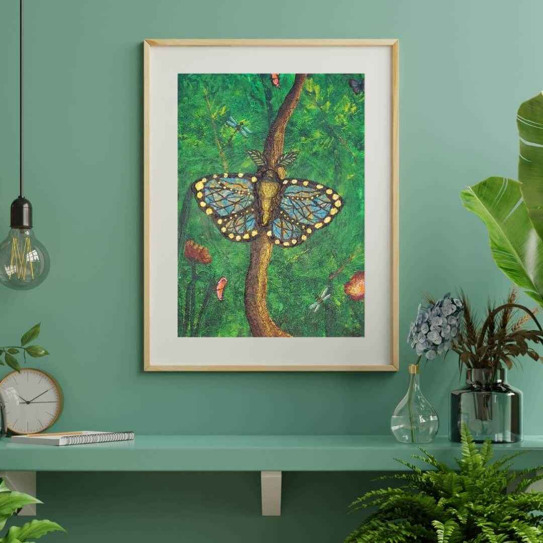 Hidden Gems | Butterfly Nature Painting | 11x14 Acrylic Art