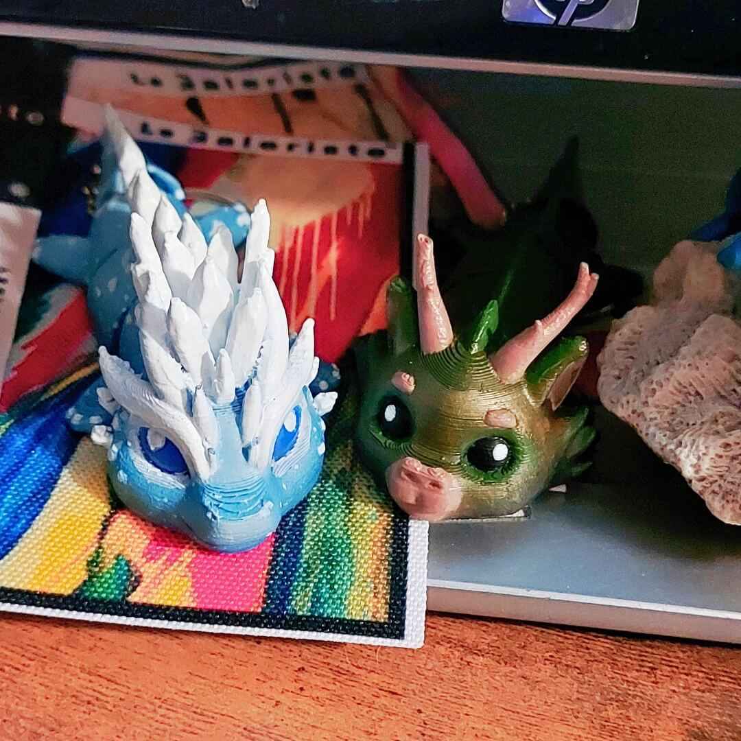 Eryndra Ice Dragon Keychain | Hand-Painted Art Figure