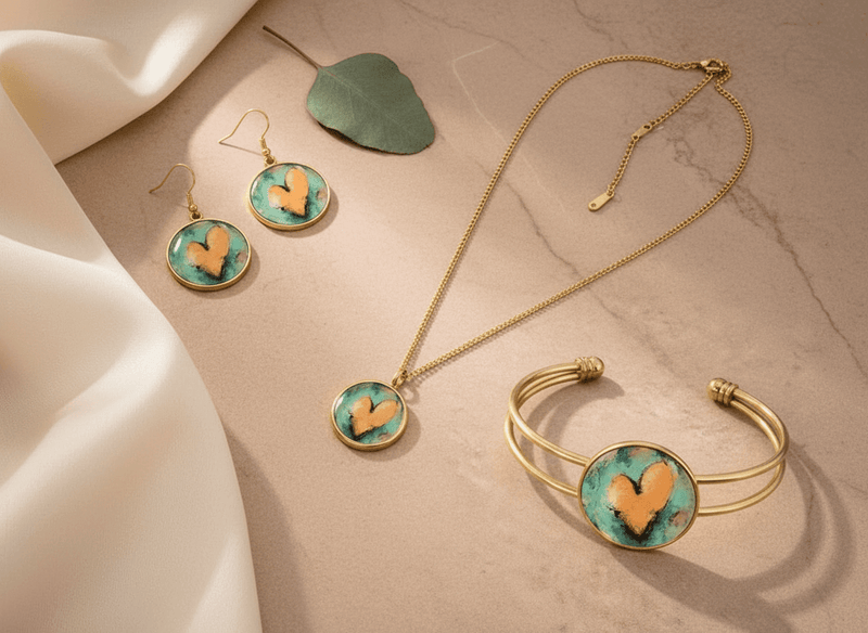 Neuro Drift Eva Jewelry set from Le Galeriste with Neuro Drift Design from Carolyne D. Landry/Kylyne's Custom Treasures