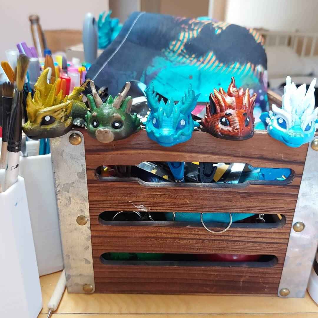 Zoryn Thunder Dragon Keychain | Hand-Painted Art Figure