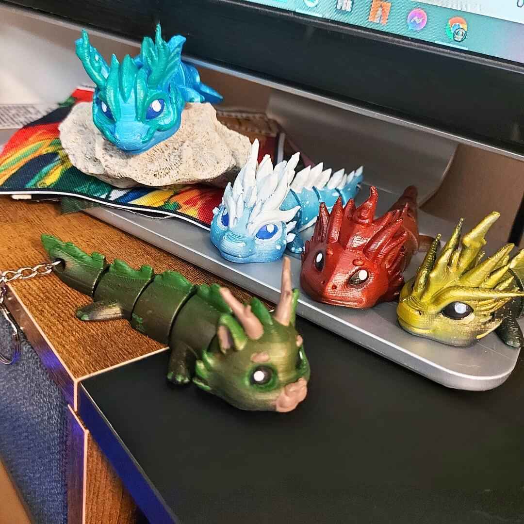 Kaelix Fire Dragon Keychain | Hand-Painted Art Figure