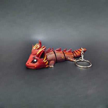 Kaelix Fire Dragon Keychain | Hand-Painted Art Figure