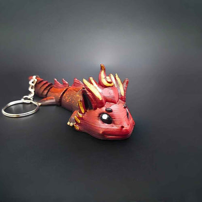 Kaelix Fire Dragon Keychain | Hand-Painted Art Figure