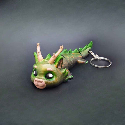 Dasyra Forest Dragon Keychain | Hand-Painted Art Figure