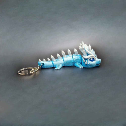 Eryndra Ice Dragon Keychain | Hand-Painted Art Figure