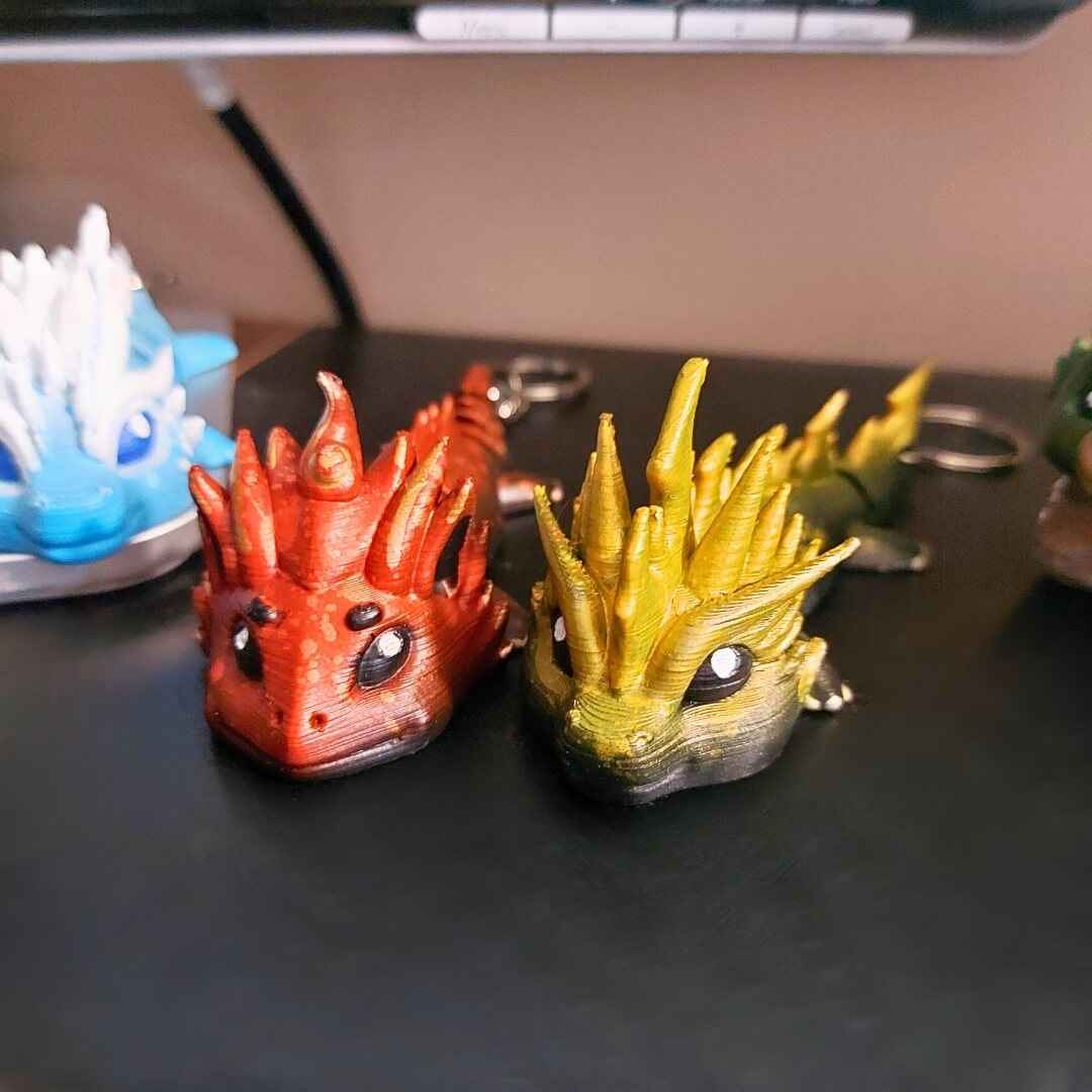 Zoryn Thunder Dragon Keychain | Hand-Painted Art Figure