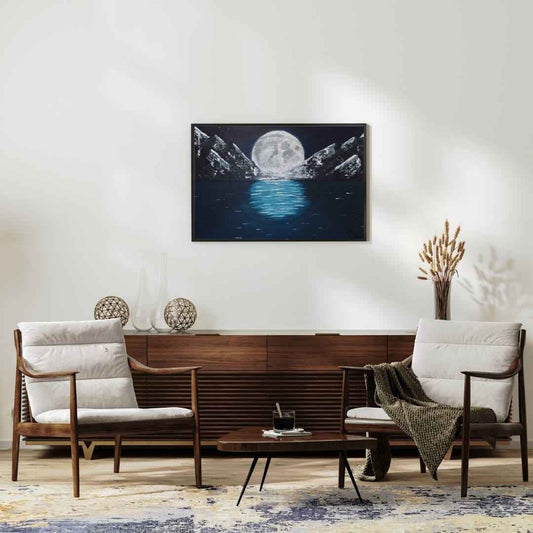 Mountain Delight | Banff Moonlit Landscape | 20x16 Acrylic Painting