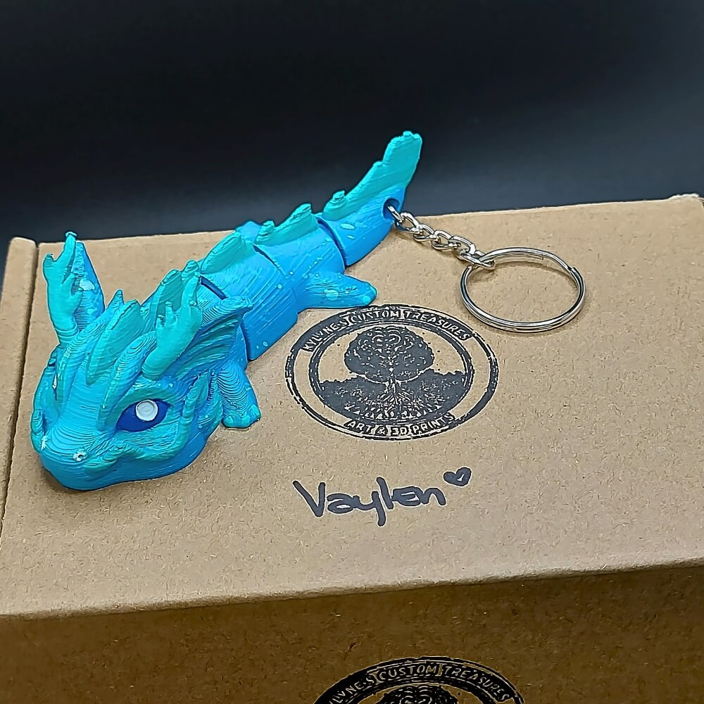 Vaylen Sea Dragon keychain with eco-friendly packaging and presentation box